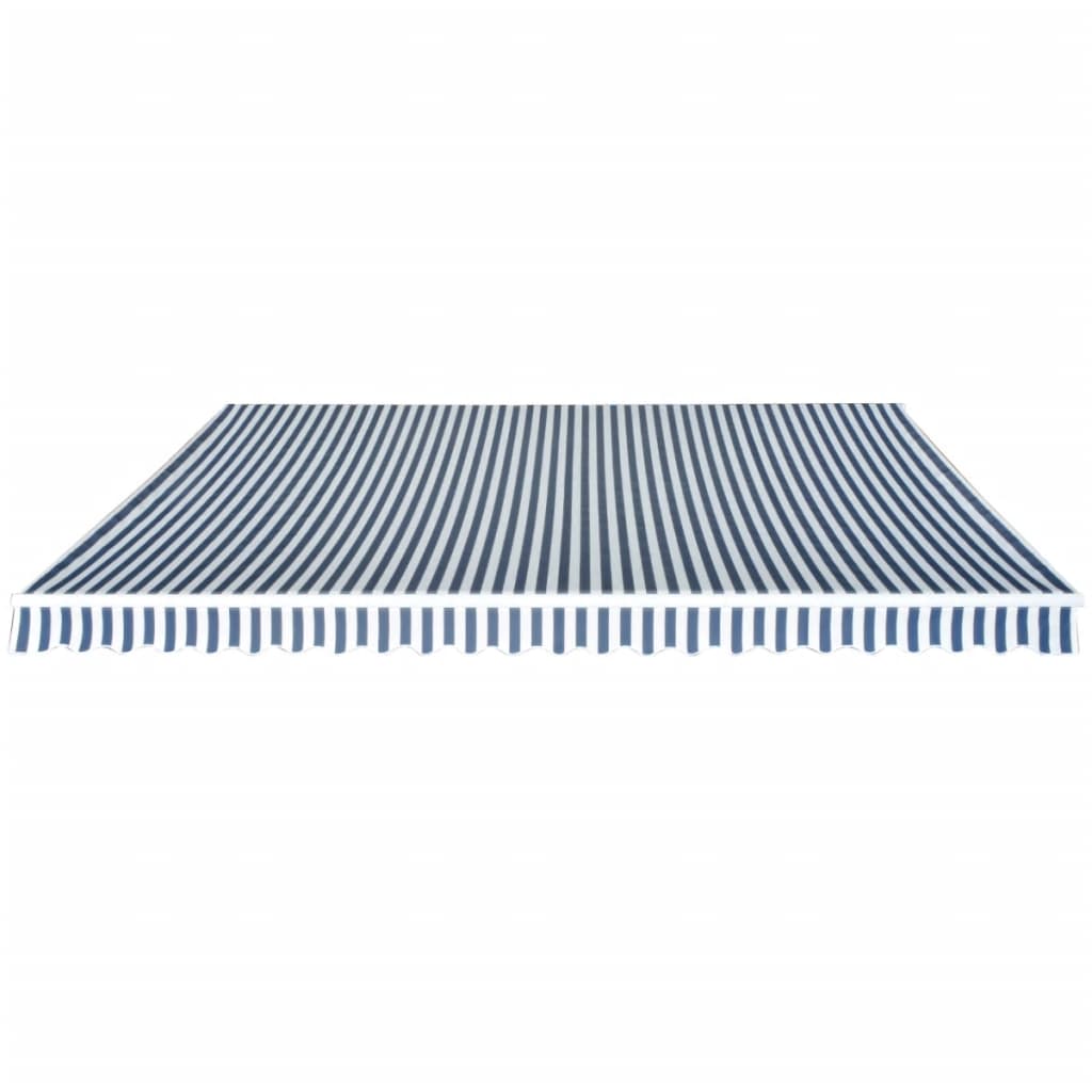 Luifel Handmatig Uittrekbaar / 500 cm Blauw en wit