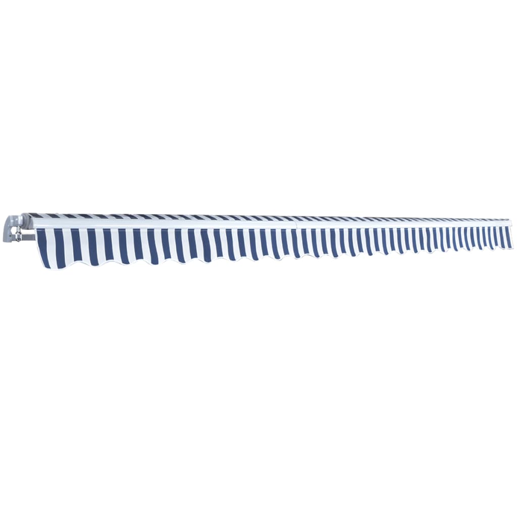 Luifel Handmatig Uittrekbaar / 500 cm Blauw en wit