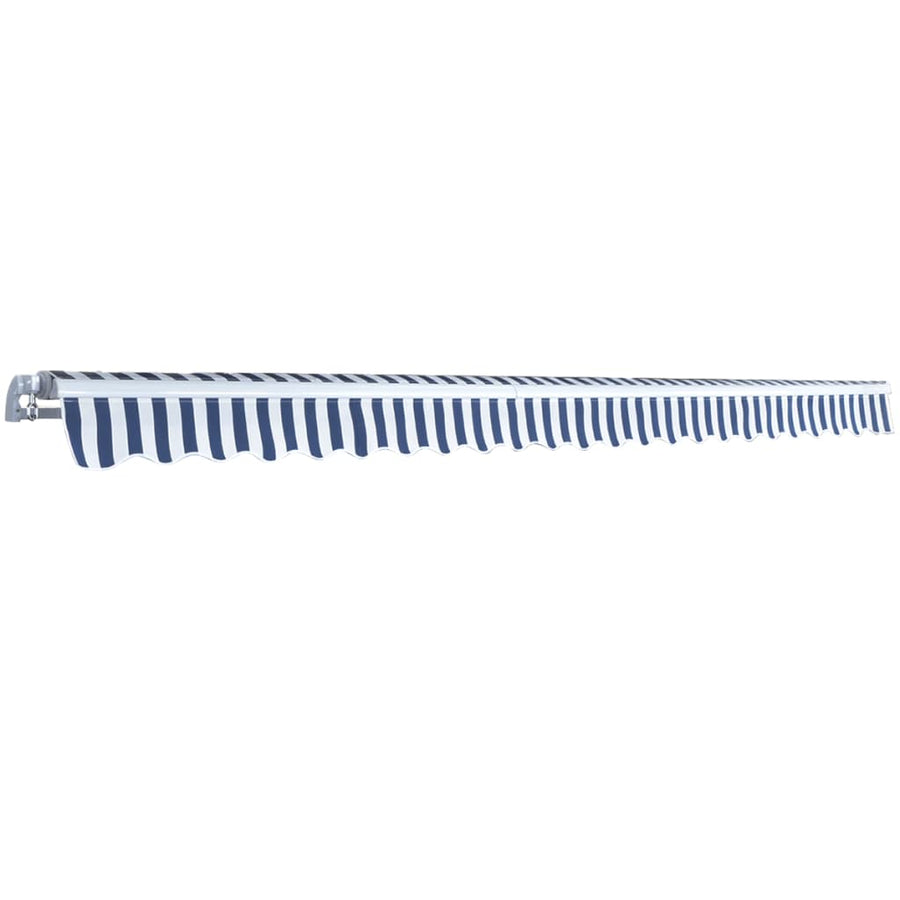 Luifel Handmatig Uittrekbaar / 500 cm Blauw en wit