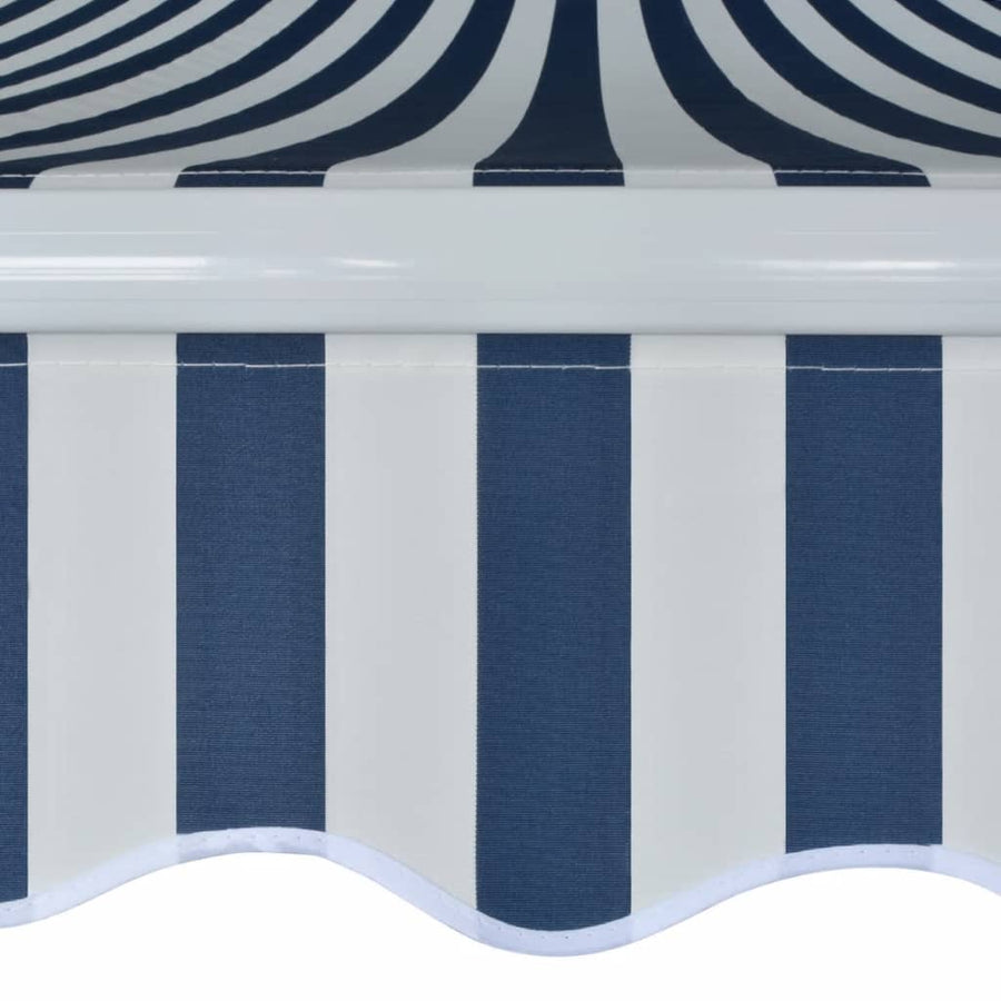 Luifel Handmatig Uittrekbaar / 500 cm Blauw en wit