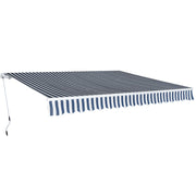 Luifel 400 cm blauw wit handmatig