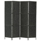 Kamerscherm 4 panelen 154x160 cm waterhyacint zwart