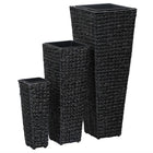 Raised planters 3 pcs water hyacinth black