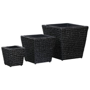 Plantenbak set waterhyacint zwart 3 stuks