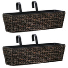 Planters 2 pc water hyacinth brown