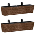 Plantenbakken 2 st waterhyacint 80x20x18 cm bruin