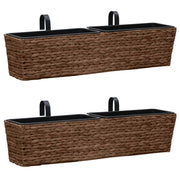 Plantenbakken 2 st waterhyacint 80x20x18 cm bruin