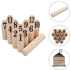 Numbered Kubb game set wood