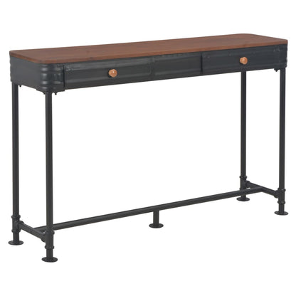 Wandtafel Met 2 Lades 120X30X75 Cm Massief Vurenhout