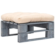 Tuinhocker met kussen pallet grijs beige