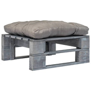 Tuinhocker 60x60x35 cm grenenhout grijs kussen