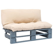 Tuinbank grenenhout 110x66x65 cm met kussens