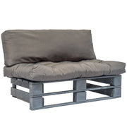 Tuinbank grenenhout met grijze kussens 110x66x65 cm