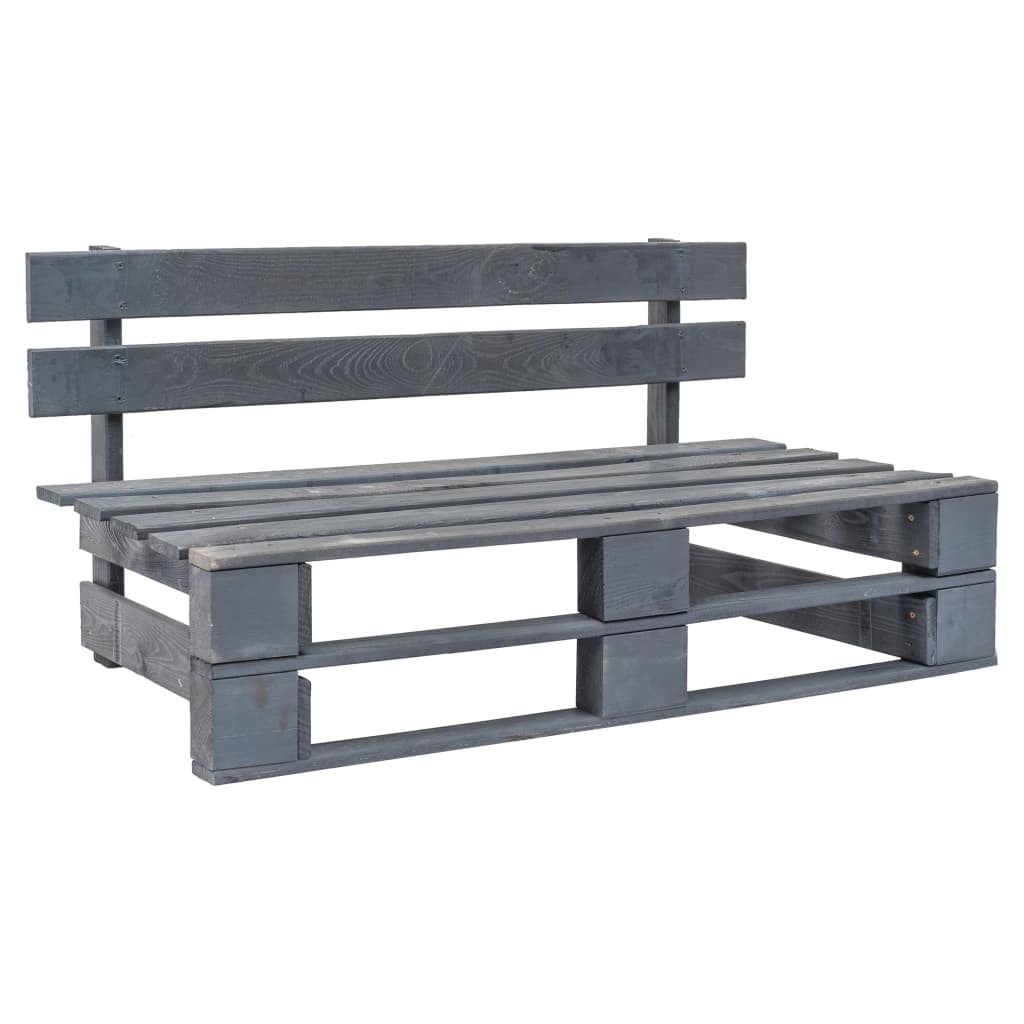 Tuinbank Pallet Met Grijze Kussens Grenenhout 1 Grijs