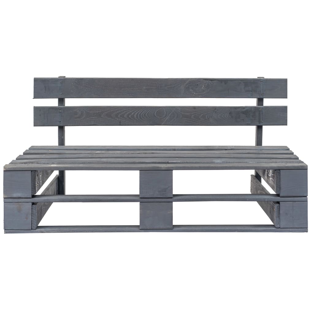 Tuinbank Pallet Met Grijze Kussens Grenenhout 1 Grijs