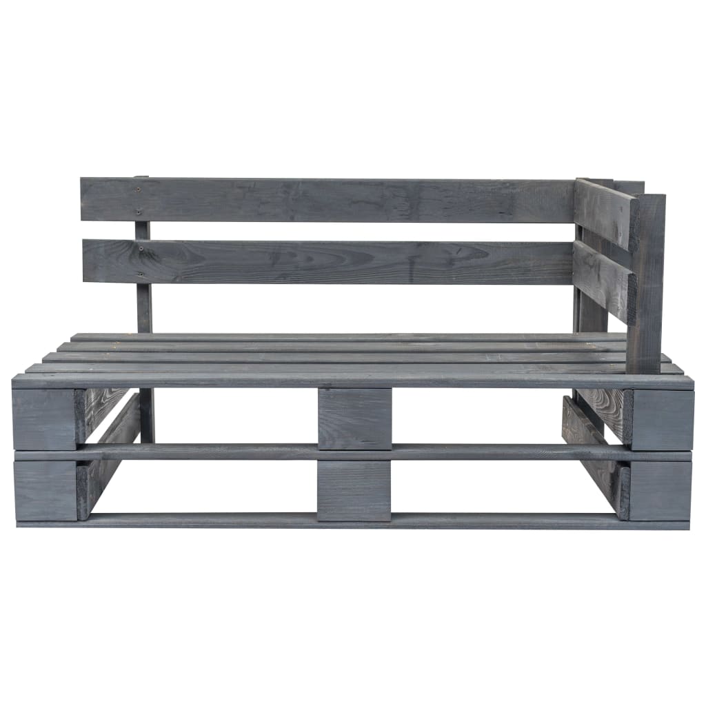 Tuinbank Pallet Met Rode Kussens Grenenhout Grijs en rood
