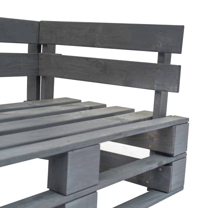 Tuinbank Pallet Met Rode Kussens Grenenhout Grijs en rood