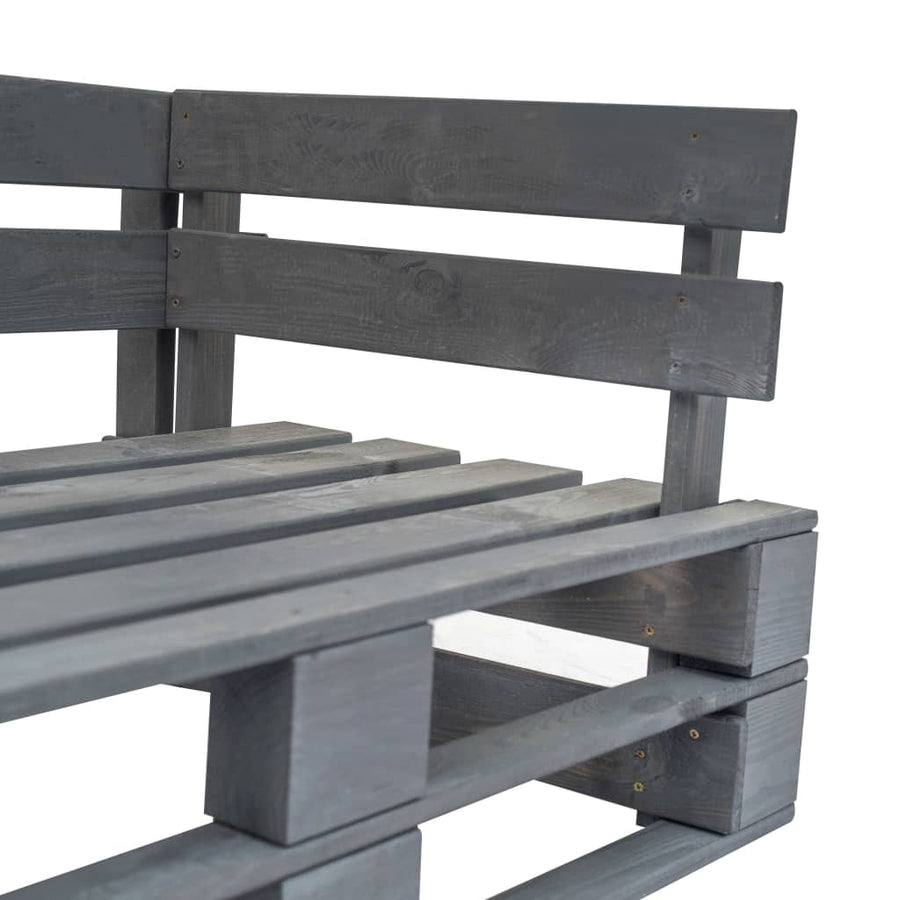 Tuinbank Pallet Met Rode Kussens Grenenhout Grijs en rood