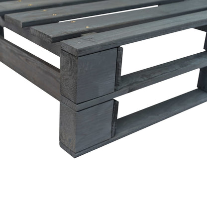 Tuinbank Pallet Met Rode Kussens Grenenhout Grijs en rood