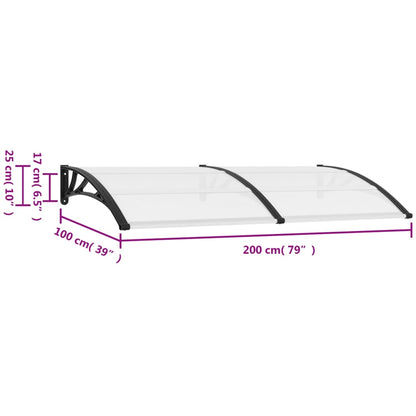 Deurluifel Pc 200 x 100 cm Zwart en transparant