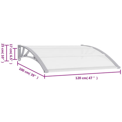 Deurluifel Pc 120 x 100 cm Grijs en transparant