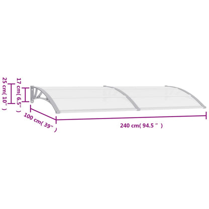 Deurluifel Pc 240 x 100 cm Grijs en transparant