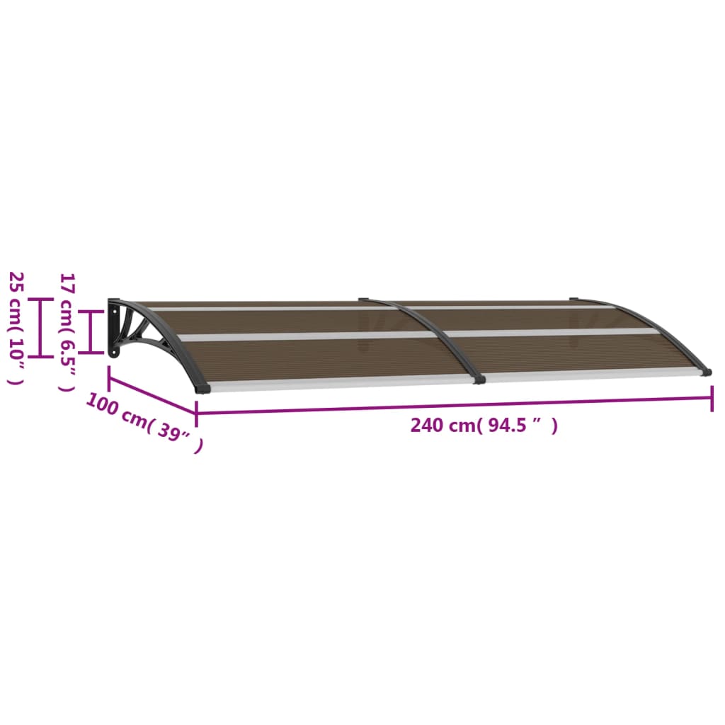 Deurluifel Pc 240 x 100 cm Bruin en zwart