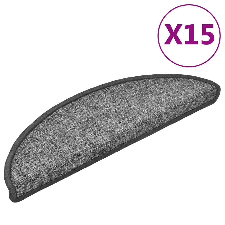 15 st Trapmatten 56x17x3 cm donkergrijs 15 56 x 17 x 3 cm Donkergrijs