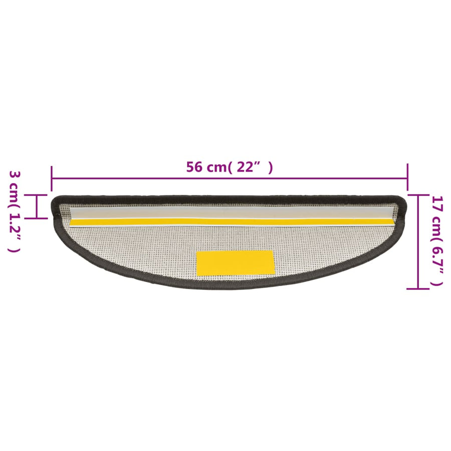 15 st Trapmatten 56x17x3 cm donkergrijs 15 56 x 17 x 3 cm Donkergrijs