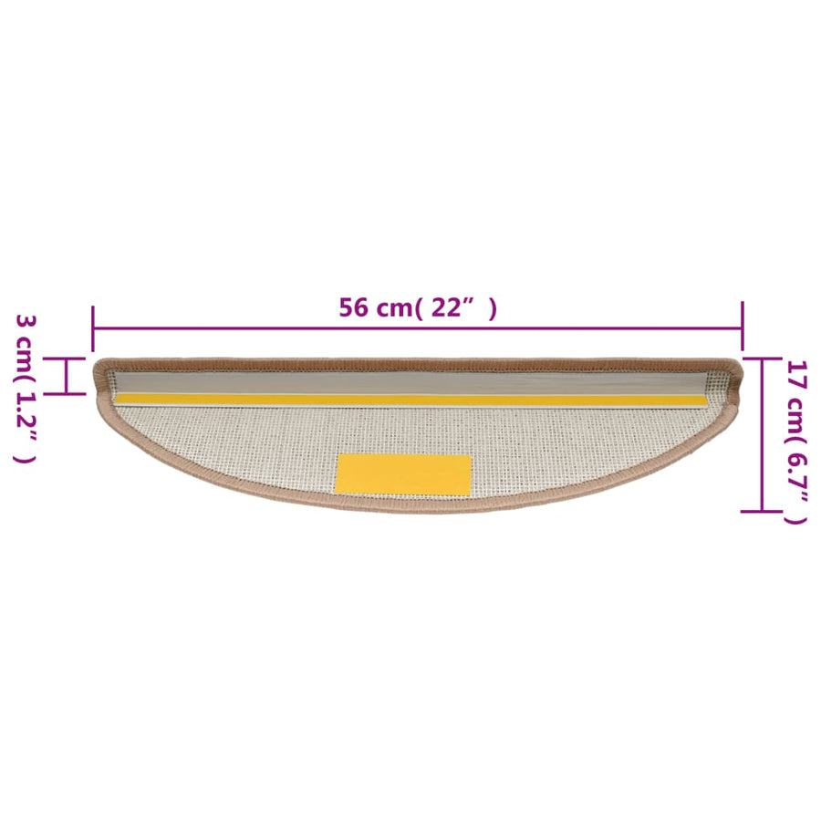 15 st Trapmatten 56x17x3 cm lichtbruin 15 56 x 17 x 3 cm Lichtbruin