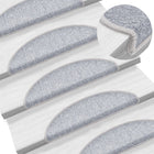 Trapmatten 15 stuks 56x17x3 cm lichtgrijs
