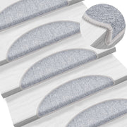 Trapmatten 15 stuks 56x17x3 cm lichtgrijs