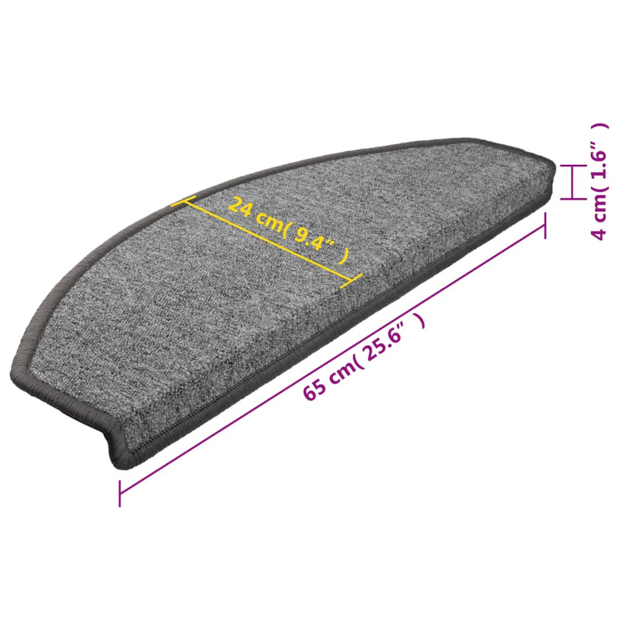 15 st Trapmatten 65x24x4 cm donkergrijs 15 65 x 24 x 4 cm Donkergrijs