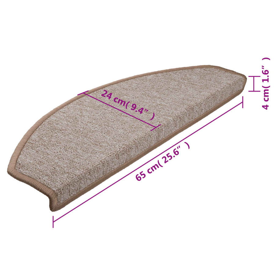 15 st Trapmatten 65x24x4 cm lichtbruin 15 65 x 24 x 4 cm Lichtbruin