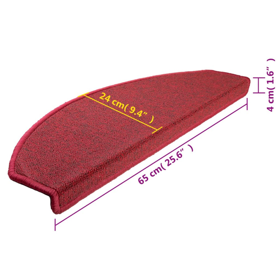 15 st Trapmatten 65x24x4 cm bordeauxrood 15 65 x 24 x 4 cm Bordeauxrood