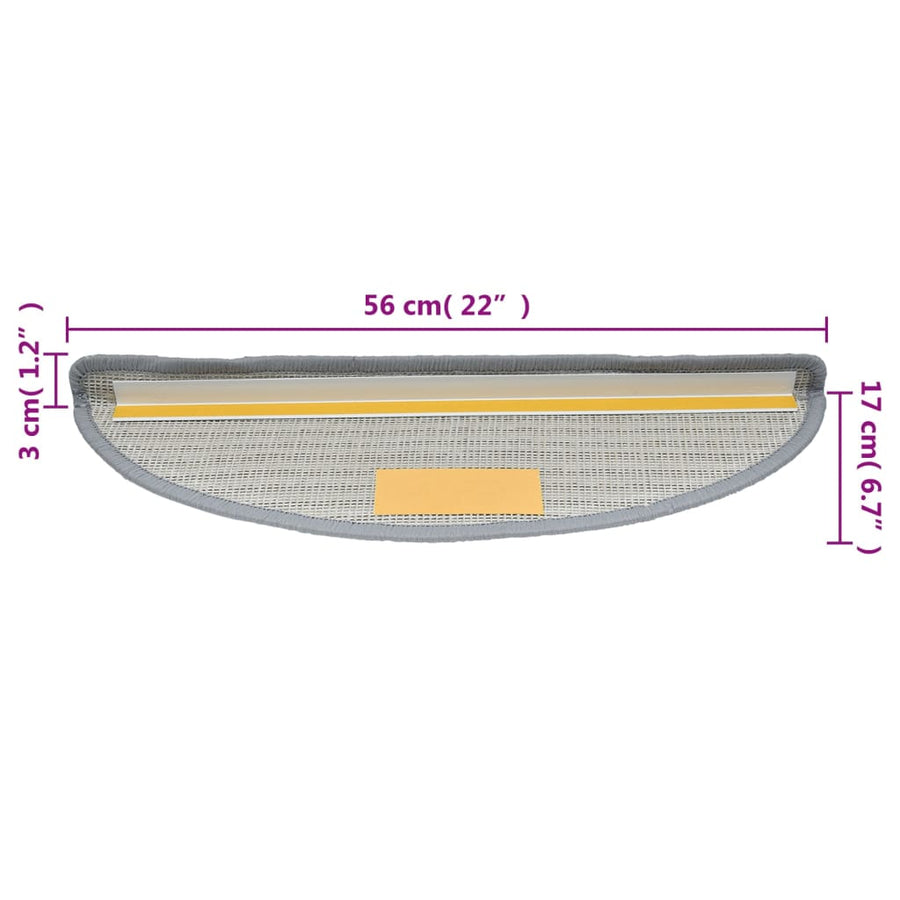 Trapmatten 15 st 56x17x3 cm grijs 15 56 x 17 x 3 cm Grijs