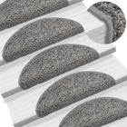 Trapmatten 15 stuks 56x17x3 cm grijs halfrond