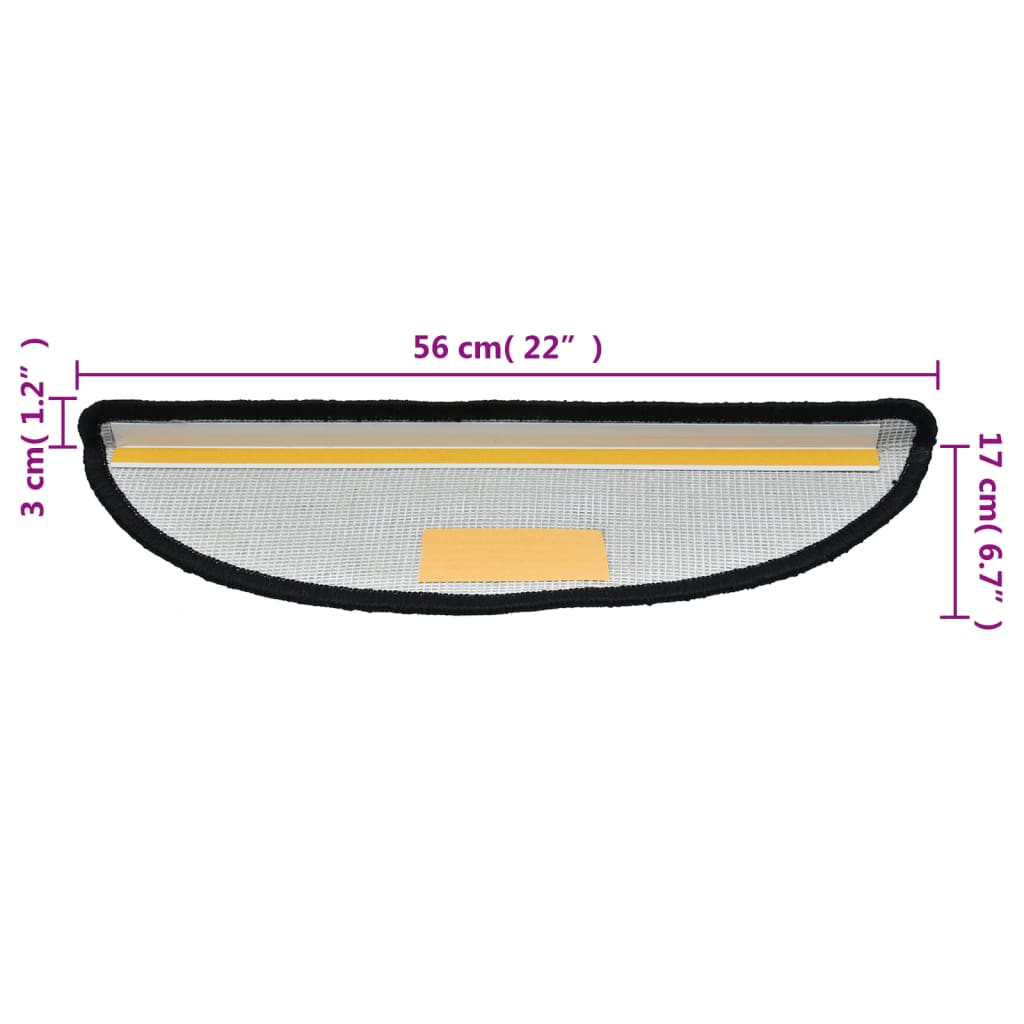 Trapmatten 15 st 56x17x3 cm zwart 15 56 x 17 x 3 cm Zwart