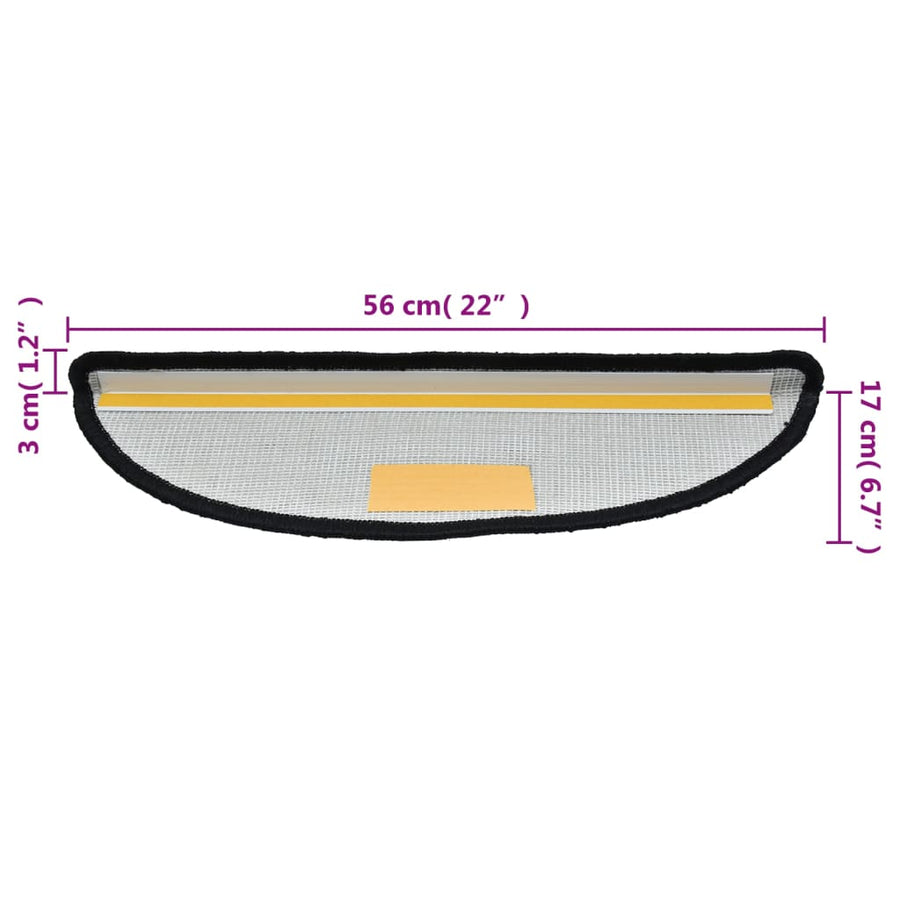 Trapmatten 15 st 56x17x3 cm zwart 15 56 x 17 x 3 cm Zwart