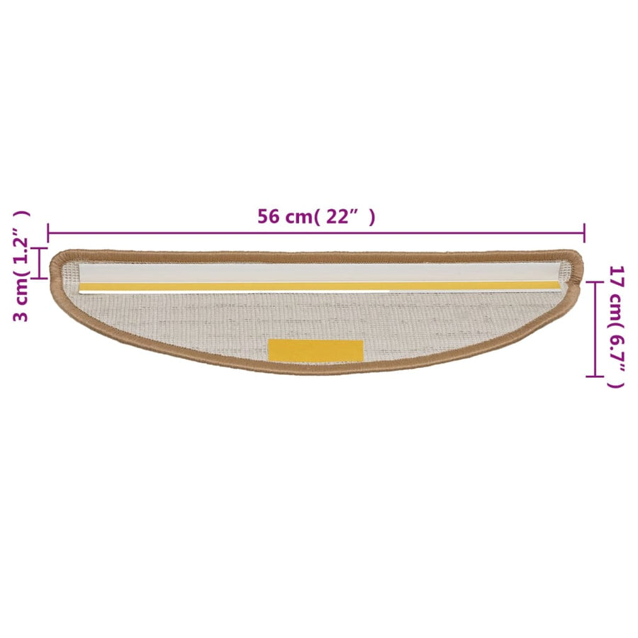 Trapmatten 15 st 56x17x3 cm beige 15 56 x 17 x 3 cm Beige