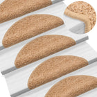 Stair mats 15 pcs 56x17x3 cm beige semicircular