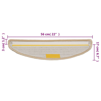 Trapmatten 15 st 56x17x3 cm crèmekleurig 15 56 x 17 x 3 cm Crème