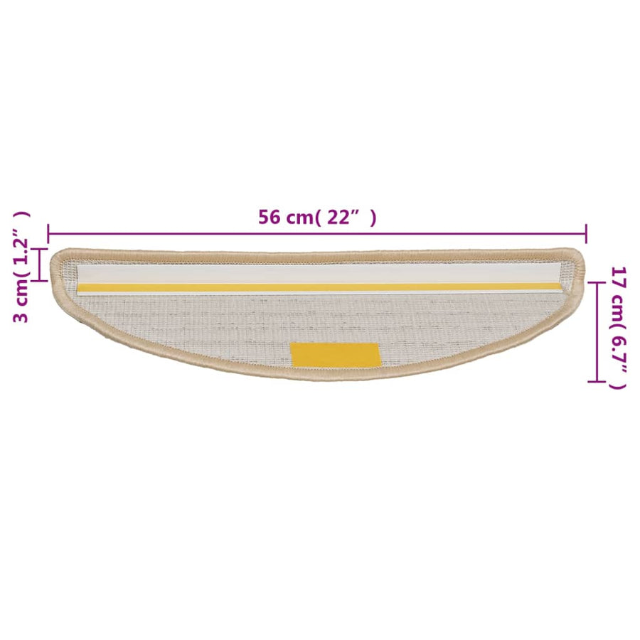 Trapmatten 15 st 56x17x3 cm crèmekleurig 15 56 x 17 x 3 cm Crème
