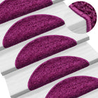 Stair mats 15 pcs 56x17x3 cm Violet Semicircle
