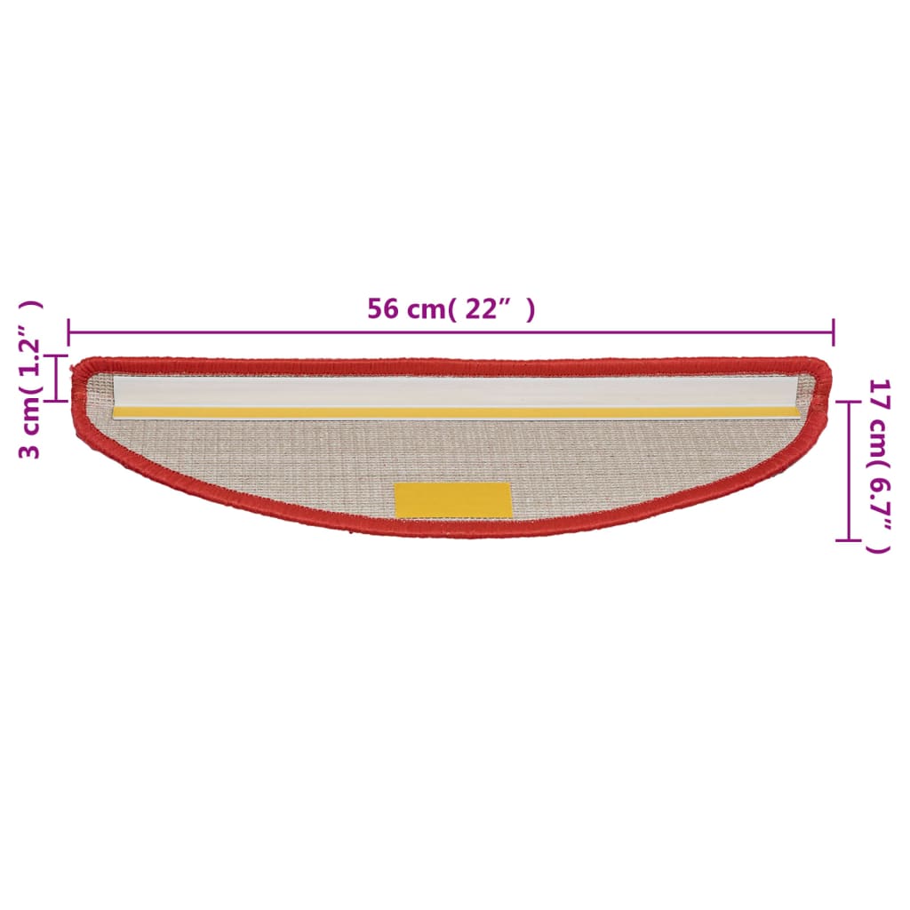 Trapmatten 15 st 56x17x3 cm rood 15 56 x 17 x 3 cm Rood