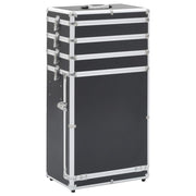Make-up trolley 37x24x74 cm aluminium zwart