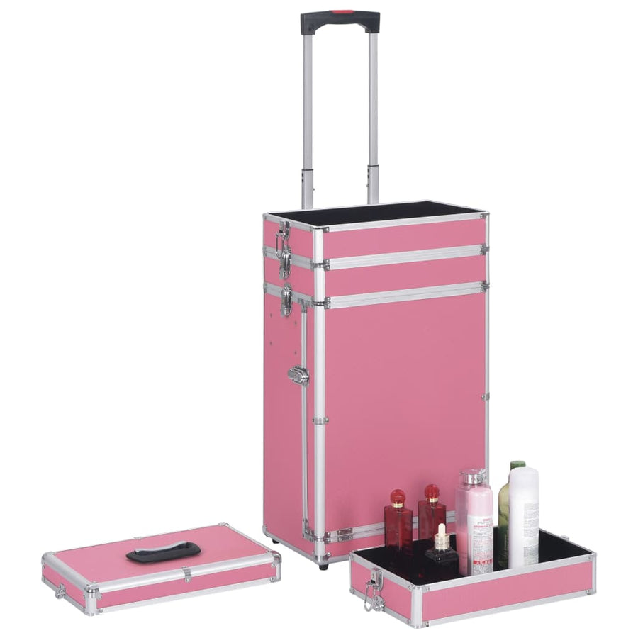 Make-Up Trolley Aluminium Roze