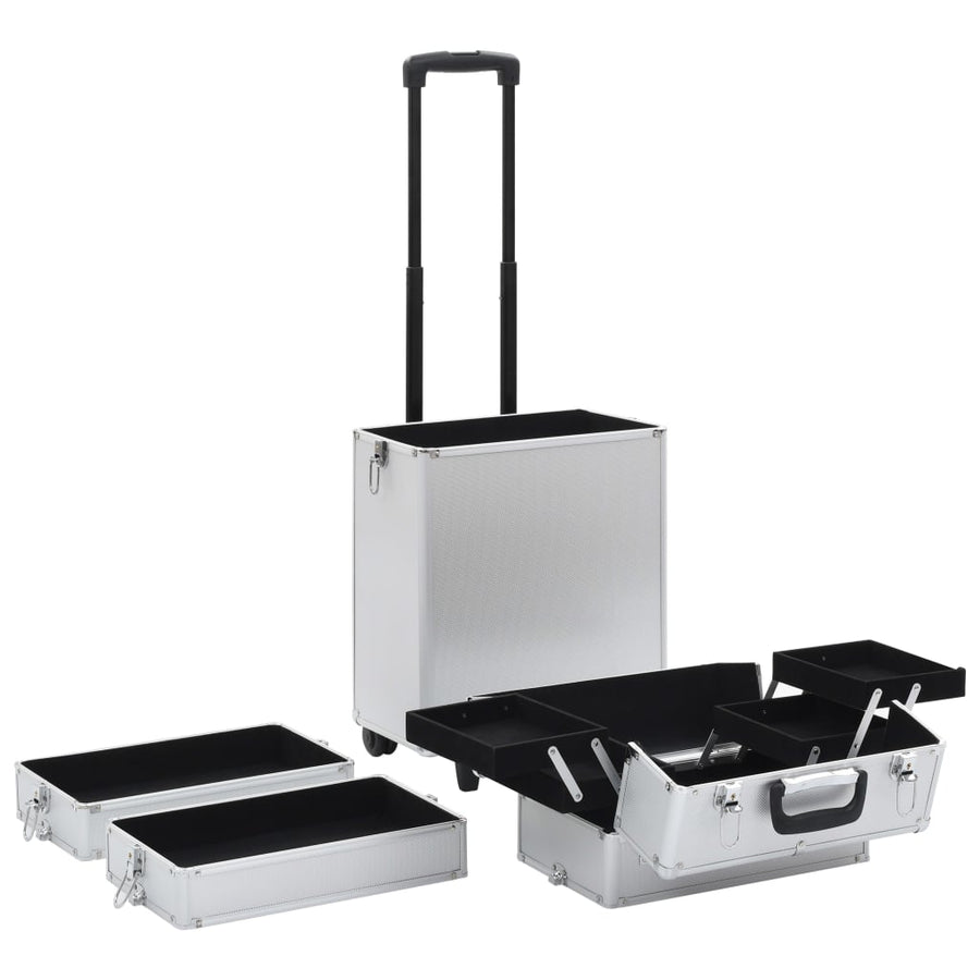 Make-Up Trolley Aluminium Zilverkleurig