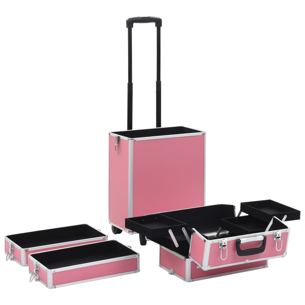 Make-up trolley aluminium roze Roze