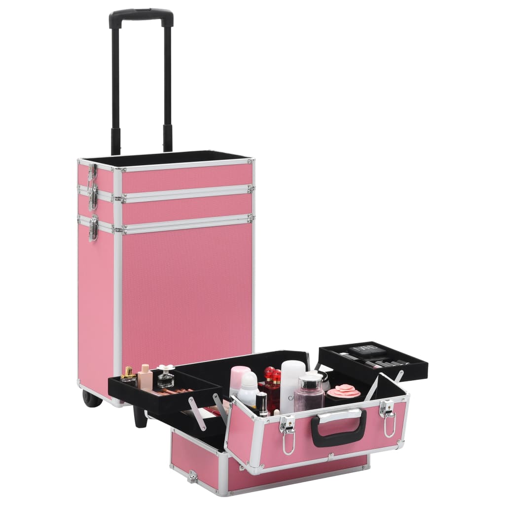 Make-up trolley aluminium roze Roze